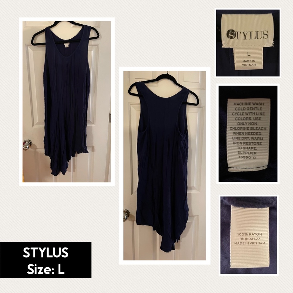 Stylus - Navy Asymmetrical Dress - Pre-Owned